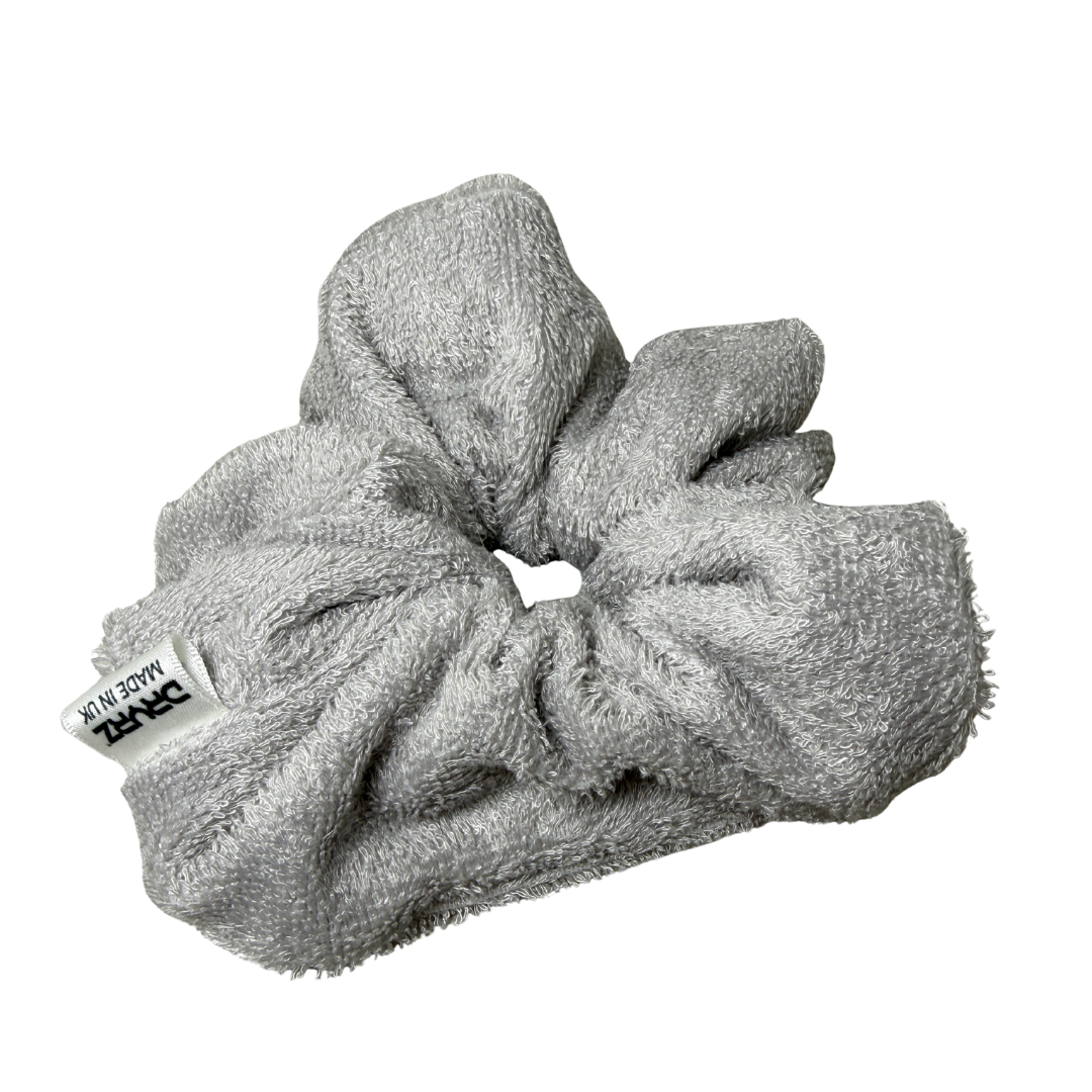 Bamboo Towelling Hair Scrunchie - Silver