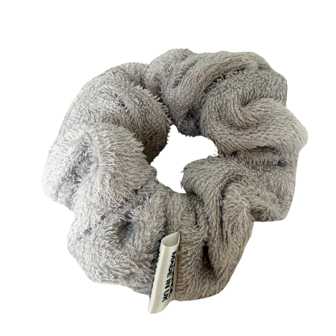Bamboo Towelling Hair Scrunchie - Silver