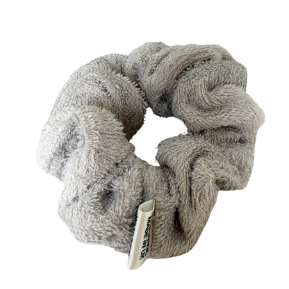 Bamboo Towelling Hair Scrunchie - Silver