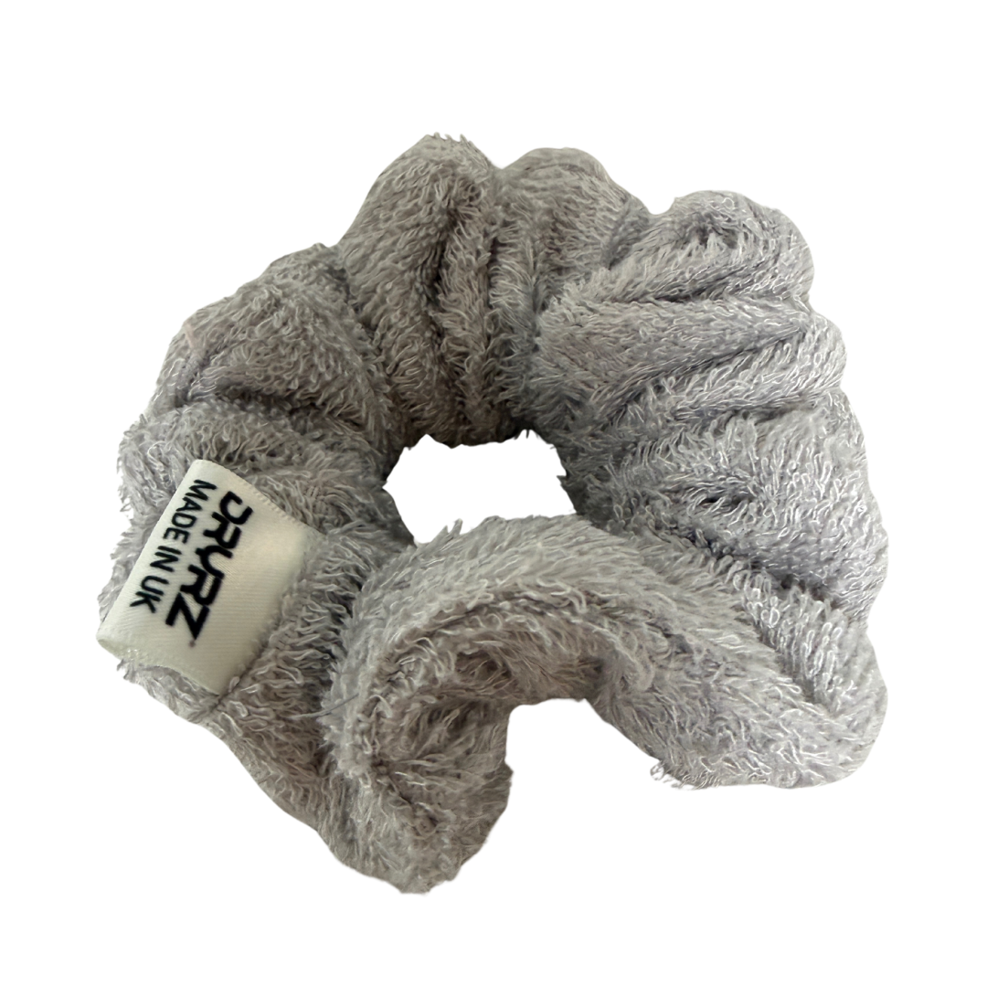 Bamboo Towelling Hair Scrunchie - Silver