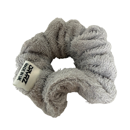Bamboo Towelling Hair Scrunchie - Silver